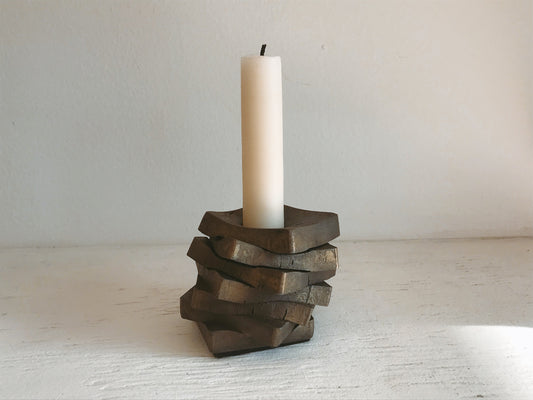 Forged Iron Mid Stack Candle Holder