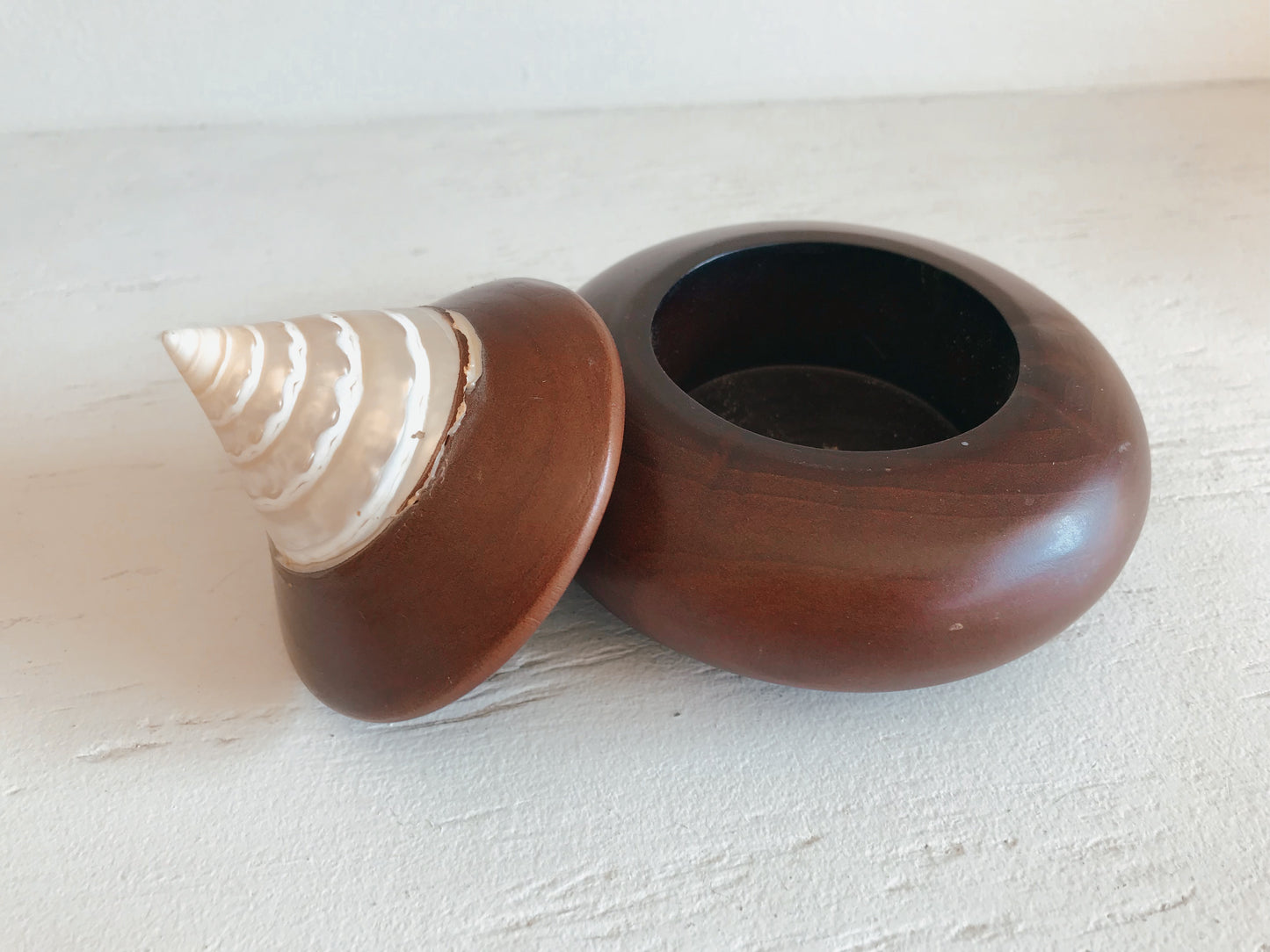 Wooden Trinket Box w/ Trochus Shell