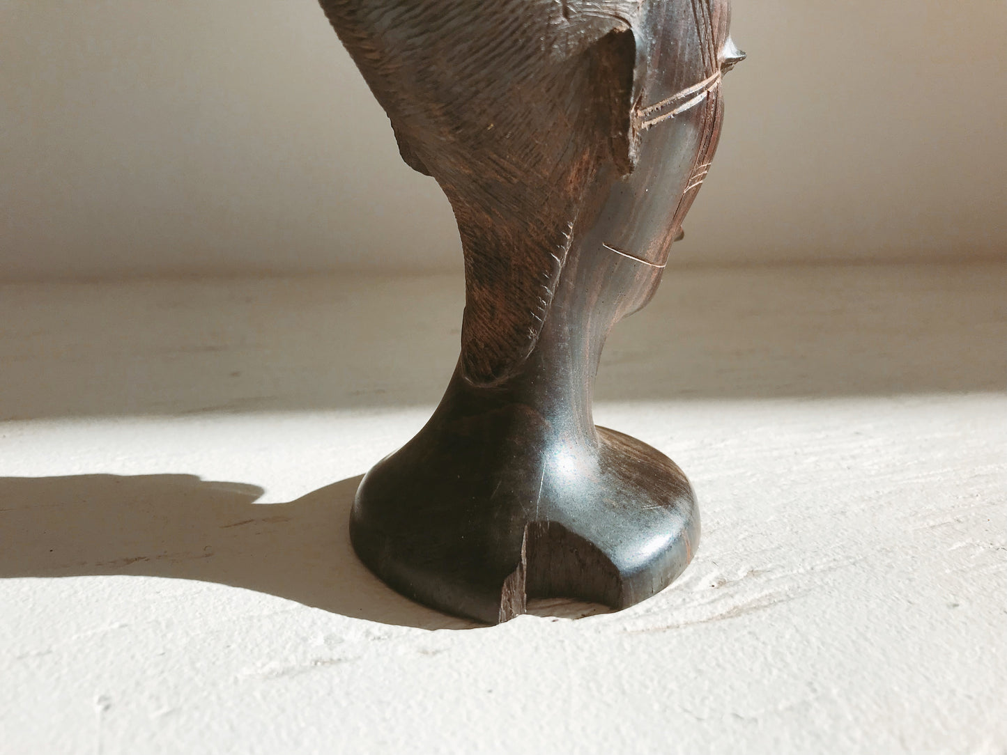 African Ebony Wood Hand Carved Bust