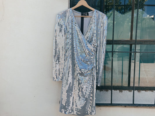 WD2 by Diamond Silver Sequin Dress