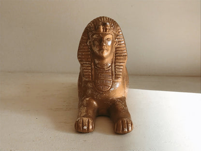 Egyptian Revival Chalkware Sphinx Statue