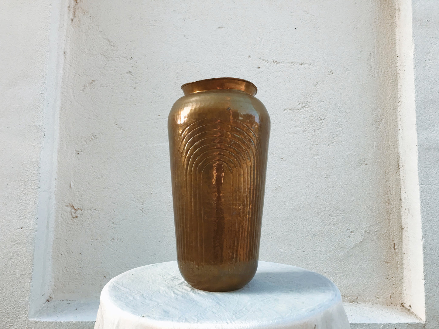 Hammered Brass Arches Vase