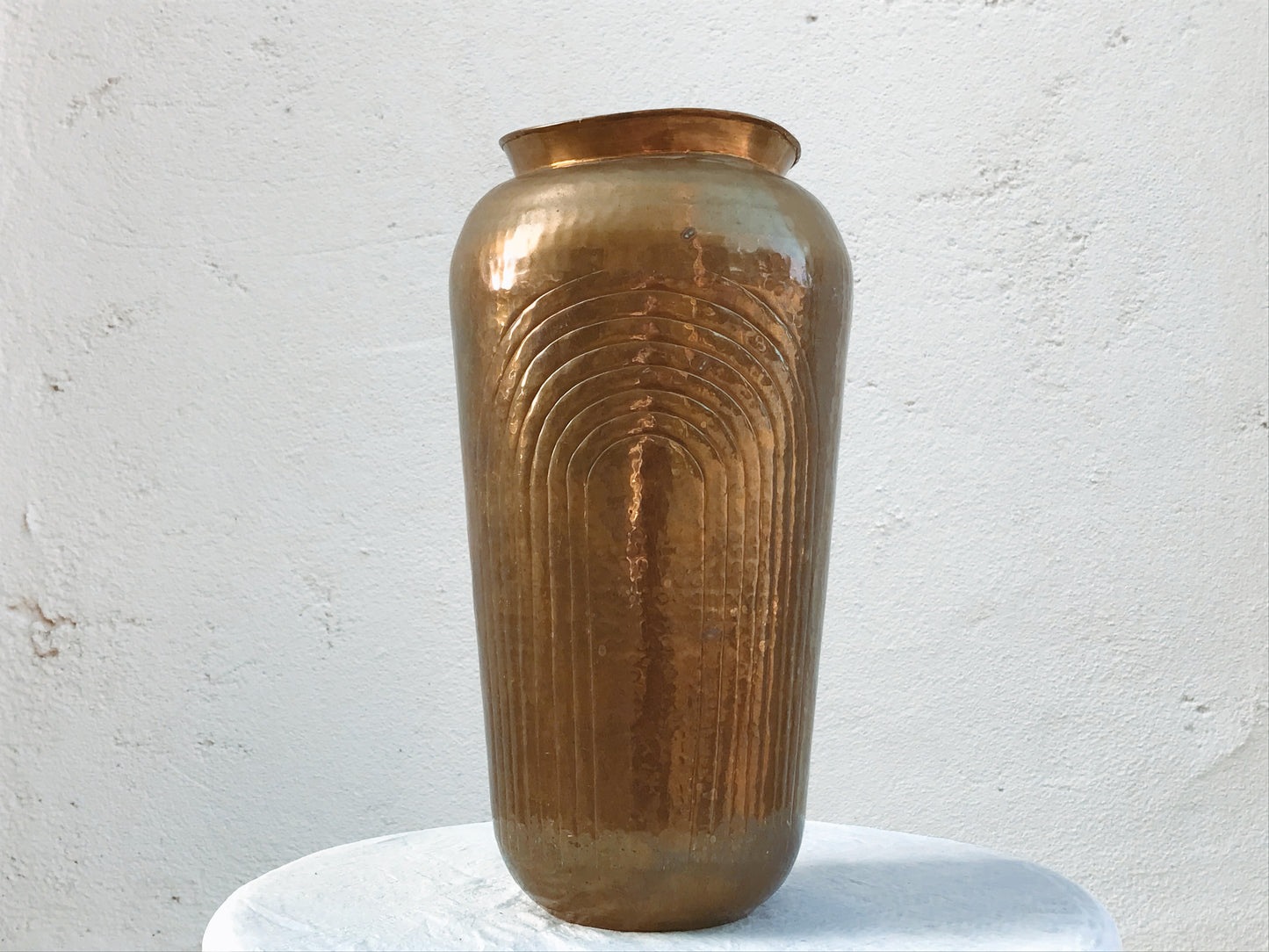 Hammered Brass Arches Vase