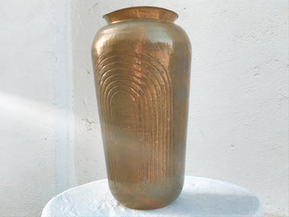 Hammered Brass Arches Vase