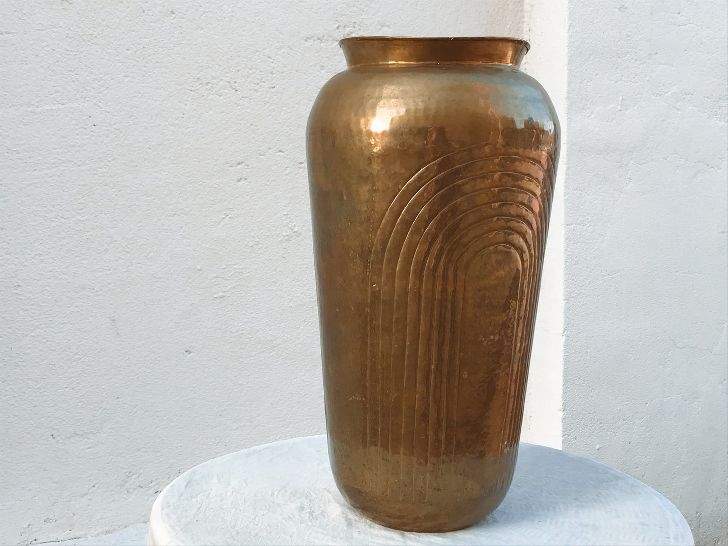 Hammered Brass Arches Vase