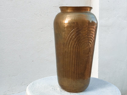 Hammered Brass Arches Vase