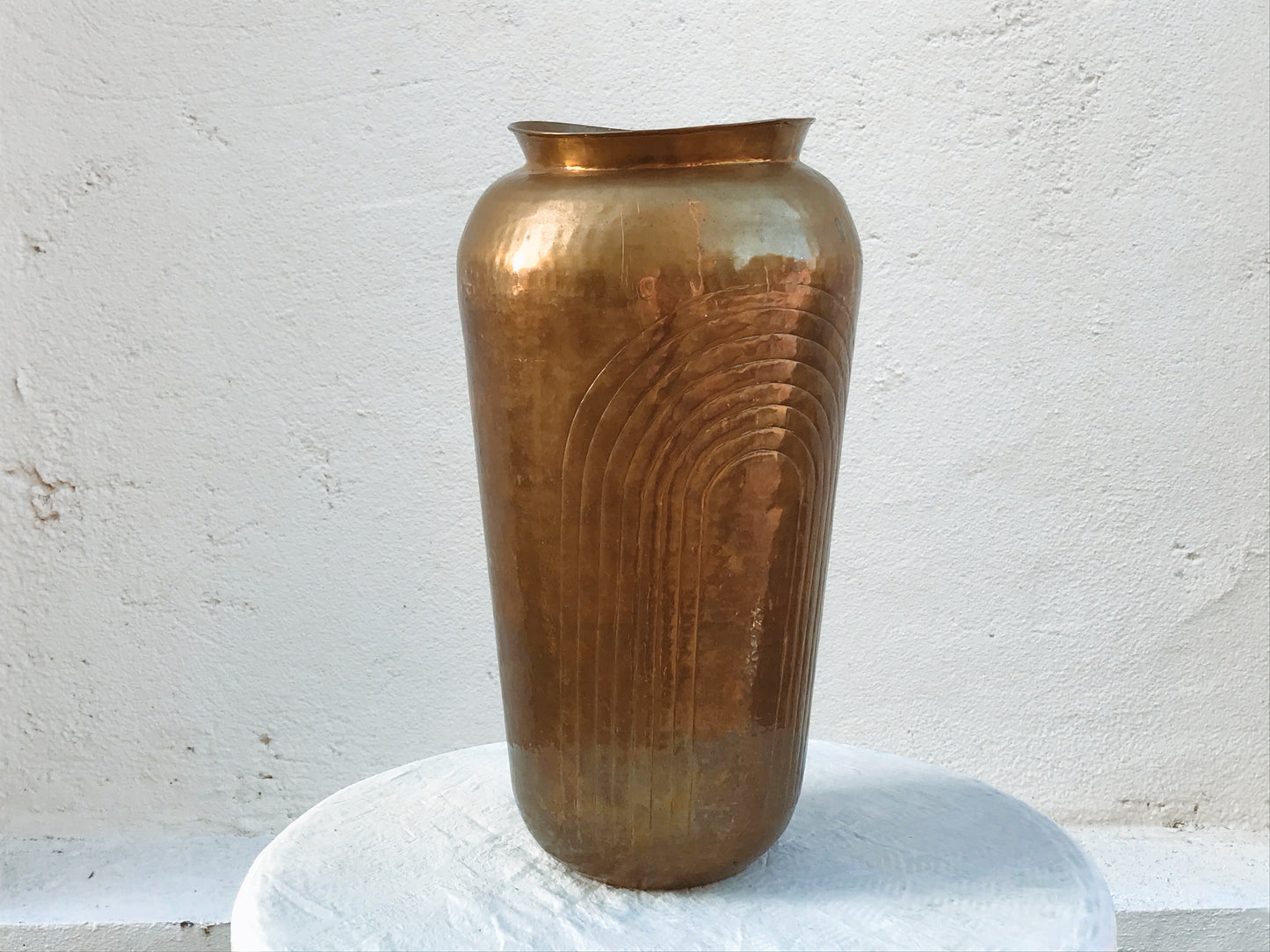 Hammered Brass Arches Vase