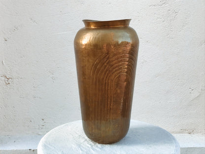 Hammered Brass Arches Vase