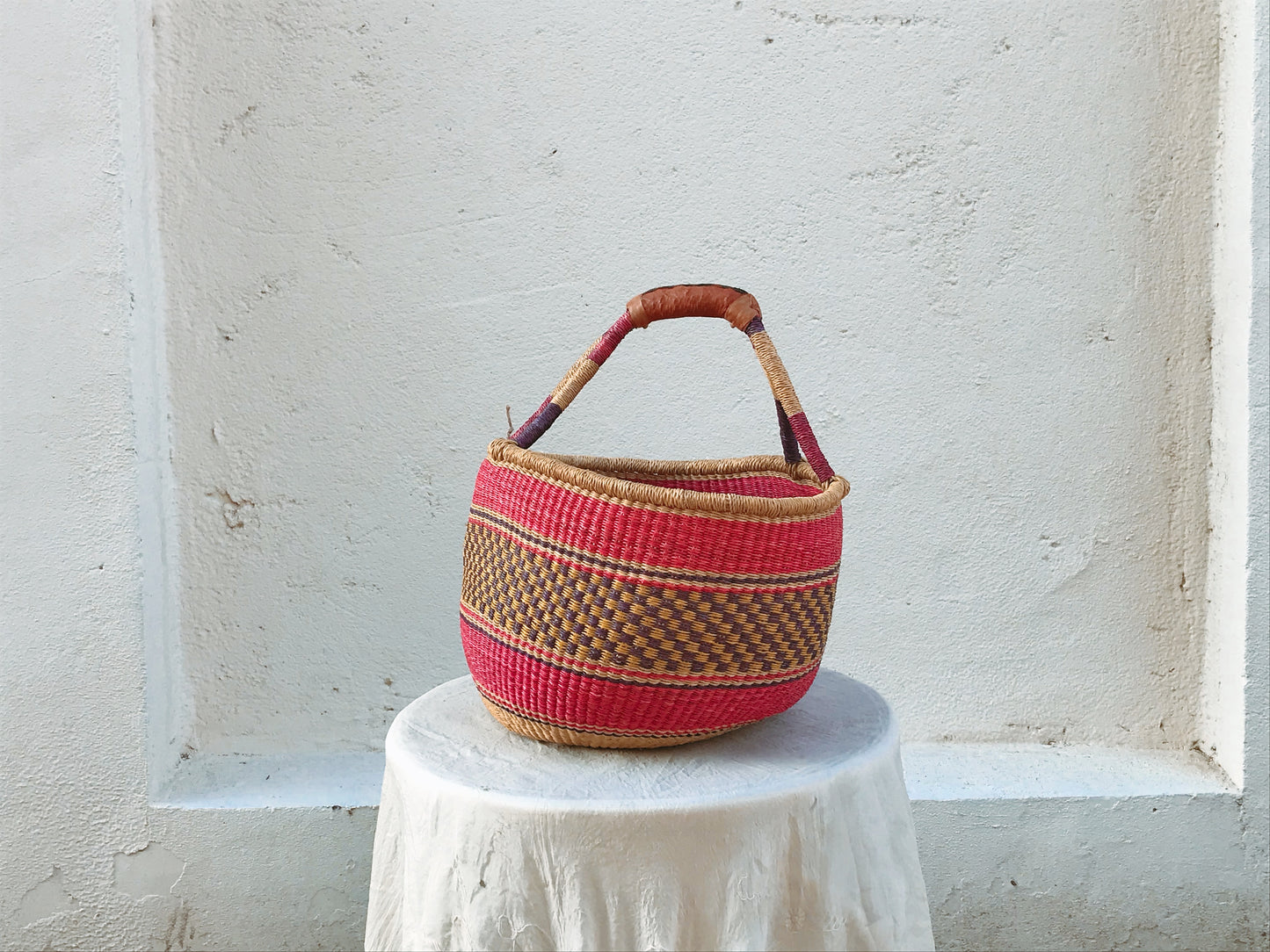 Pink Bolga Basket