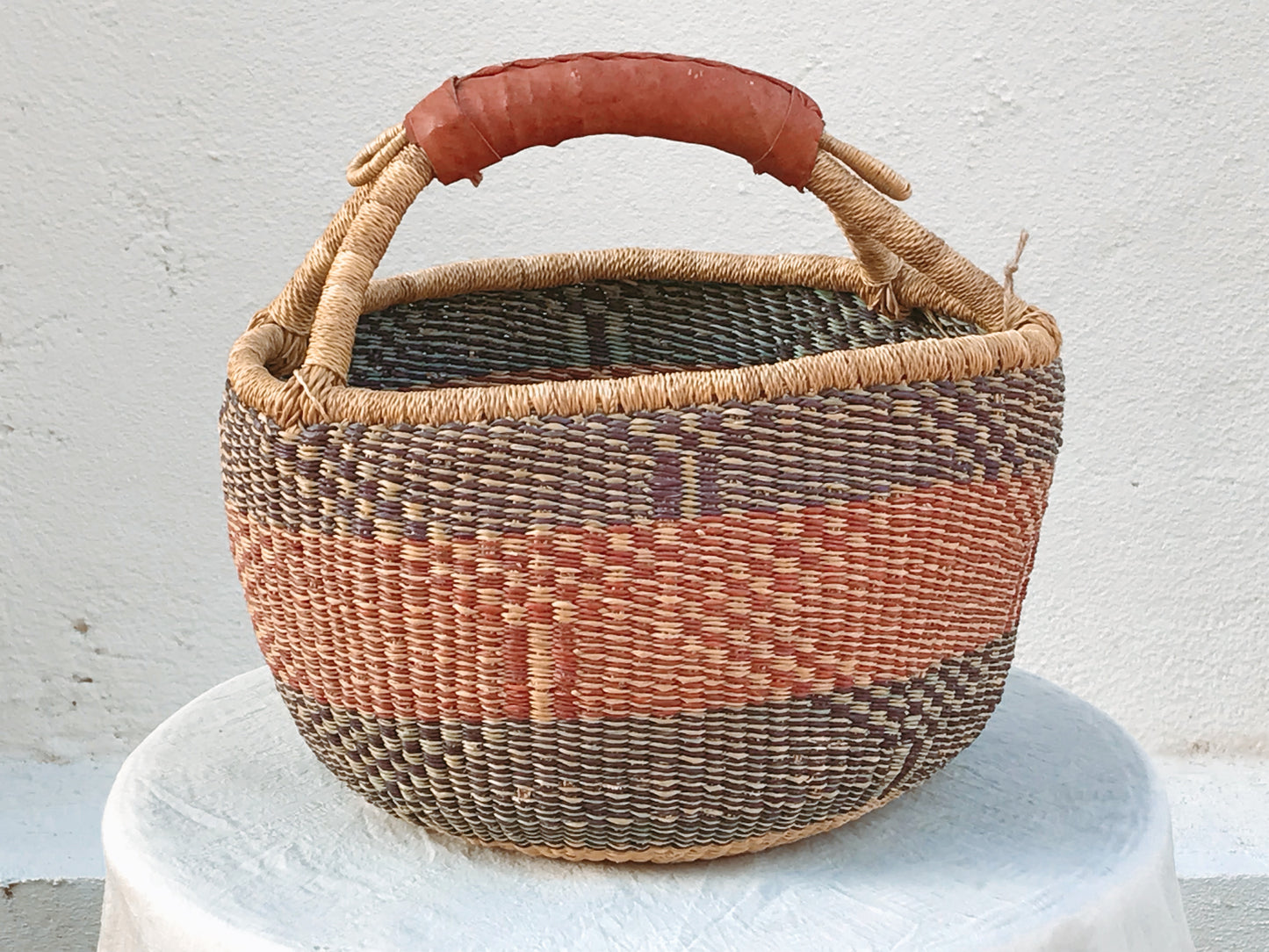 Red & Blue Medium Bolga Basket