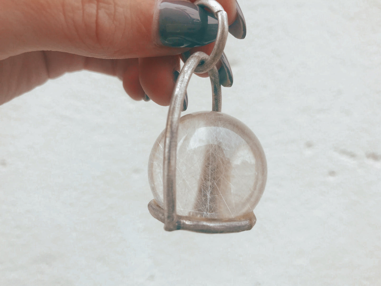 Rutilated Quartz Sphere Pendant